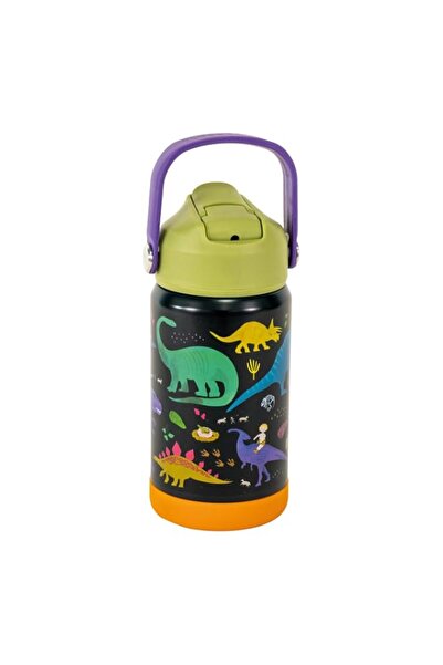 Generic Floss and Rock Drinks Bottle, Dinosaur, 14.1 Fl Oz, Stainless Steel, ...