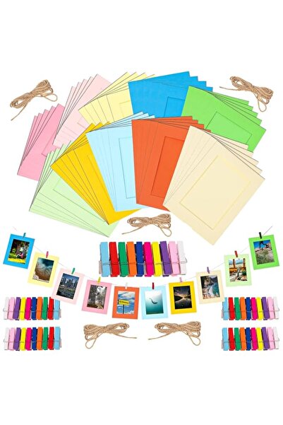 Generic Brand Tanstic 105Pcs 7 Inch 10 Colors Paper Picture Frames Kit with W...