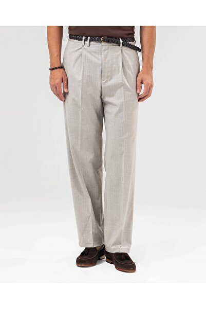 TerziAdemAltun Italian Style Slim Fit Men's Striped Trousers with Elastic Wai...