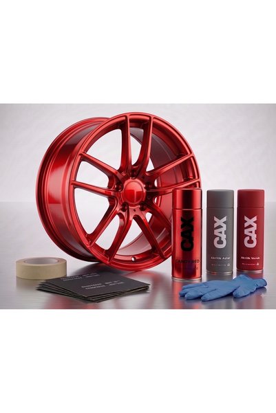 caxcolors CANDY RED Jant Sprey Boya Seti - Akrilik Boya + Astar + Vernik + Zı...