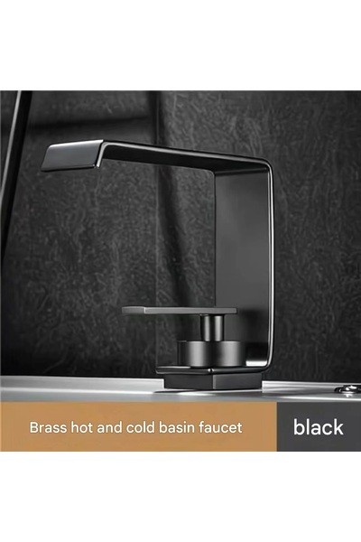 OEM Bathroom Sink Faucet Waterfall Design New Square Model Matte Black Imported with 7 Years Warranty