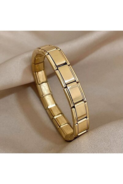 Kokoş Hanım Italian Charm Gold Çelik Bileklik