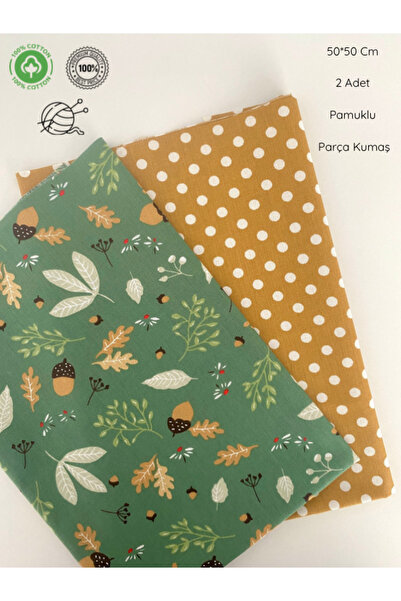 seyranat 2 Pieces, Width 50 Cm, Floral, Polka Dot Bag, Wallet, Hobby Work Cot...