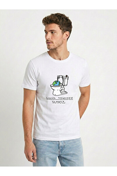 Let's Wear Toilet World - Going Nowhere Slowly Printed Tshirt