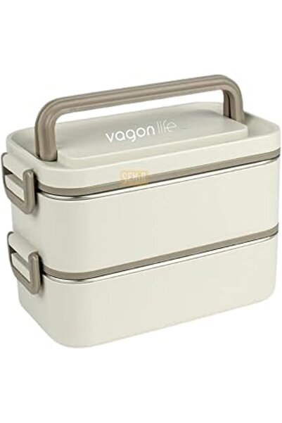 syncticaret Vagonlife Bento 2000ml Lunchbox 2 Katlı 3 Bölmeli Mini Kaseli Çel...
