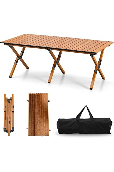 Generic Roll Up Aluminum Folding Table Heavy Duty and Portable for Picnic, Ca...