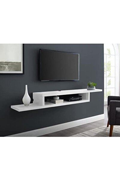 Generic Zed Wall Mounted TV Cabinet Console (110x24x15cm, White)
