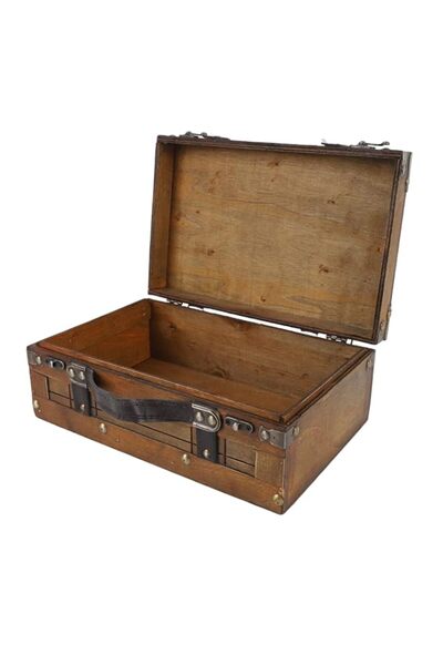 Generic Vintage Distressed Wooden Chest Storage Trunk Handbag for Clothes Toy...