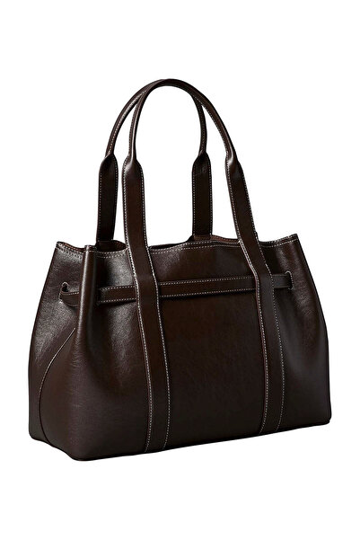 Calvin Klein Kahverengi Kadın Tote Çanta BUCKLE MEDIUM WORK TOTE