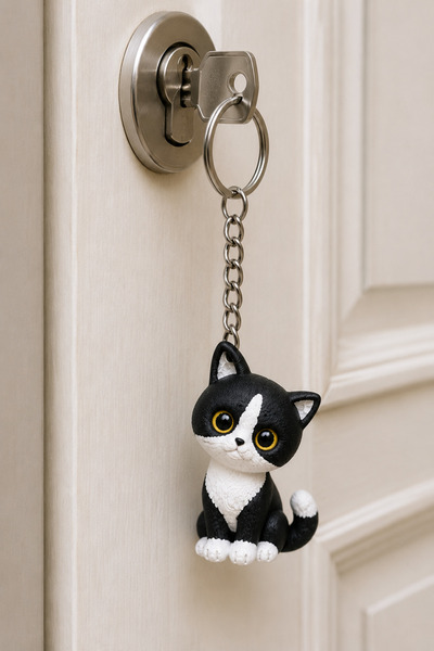 Maya 🐱🖤 Kedi Anahtarlık – Sevimli ve Özgün Tasarım 🔑