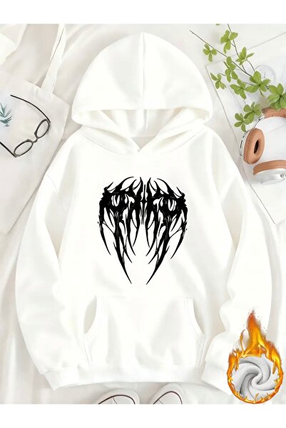 FUFLUNS Gothic Pre-Printed Oversized Unisex Women'S/Men's Hooded Sweatshirt