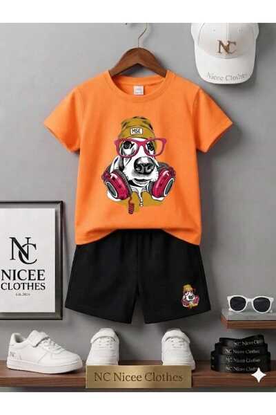 Leto Lykia Summer Children's T-Shirt Shorts Unisex (Printed with Dog Listenin...