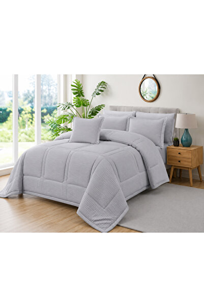 N.zone Anzone Hotel Double Bedspread 7 Pieces | |   Gray