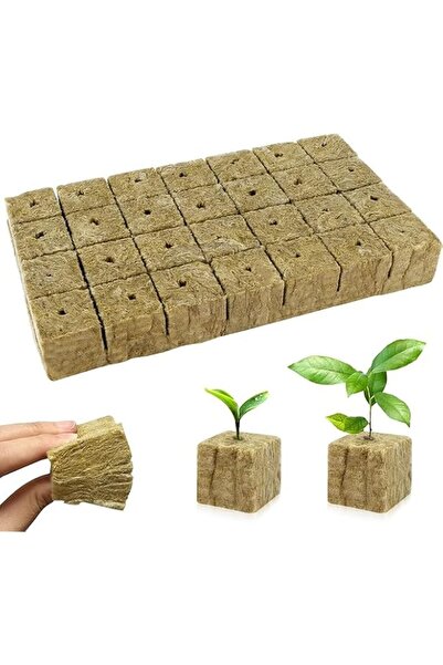 Generic Smart Rockwool size 25x25x40mm Practical Mini Hydroponic Grow Soilles...