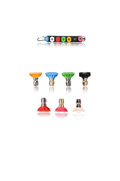 Generic 7-Piece Pressure Washer Nozzle Tips Set with Holder, 1/4 Inch Quick C...