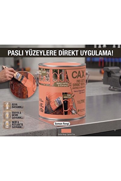 caxcolors CAX Pas Üstü Direkt Uygulanan Antipaslı Sentetik Metal Boyası 1 Lit...