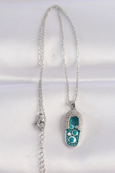 online kapsulavm avm alışveriş 316L Steel Chain Zircon Stone Silver Color Evi...