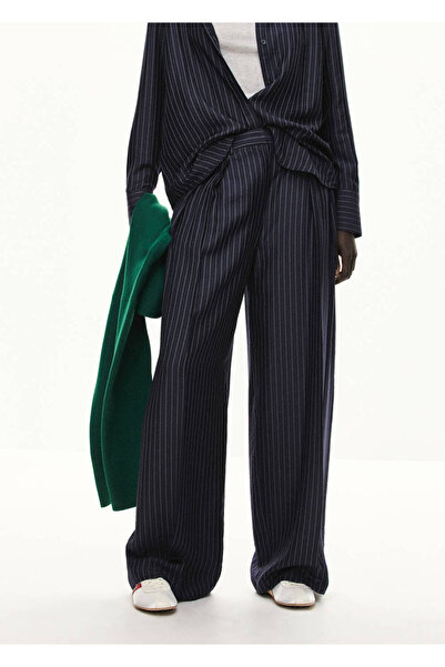 MANGO Woman Diplomatik çizgili wide leg pantolon