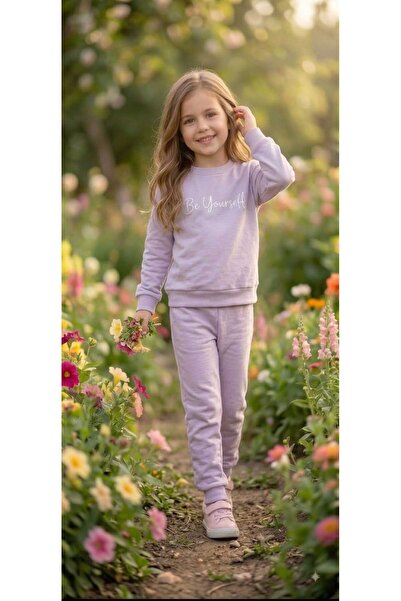 tuma collectıon Girl's Tracksuit Set Sweatshirt Bottoms Cotton Two Yarns Seas...