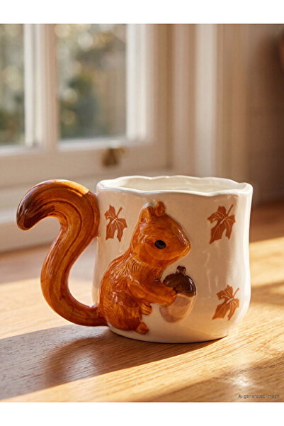 LC Waikiki Timeless Clothing & Timeless Choices Ceramic Mug with Squirrel Fig...
