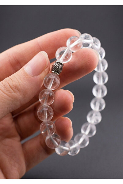 MMİF Natural Stone Quartz Bracelet Transparent Quartz Crystal Stone Bracelet ...