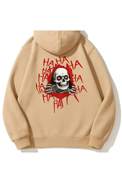 JANTIL MODA Unisex Oversize Φούτερ με 3 κλωστές, τσέπη καγκουρό, στάμπα με "Κ...
