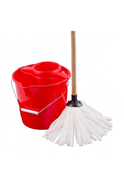 OEM Mop sintetic + galeata din plastic 10L + coada lemn + storcator Plastor, ...