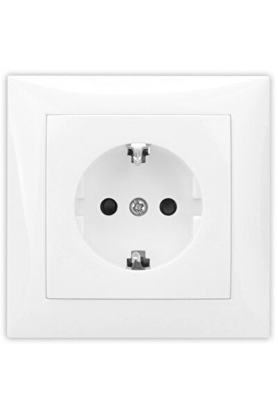 OEM Hoff Top единичен контакт Шуко, за вграждане, защитен контакт, 16А, бял