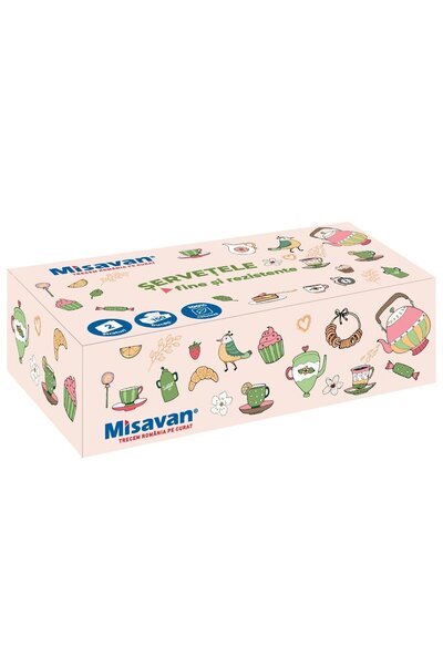 OEM Misavan facial wipes, white, 2 ply, 150 pcs/box