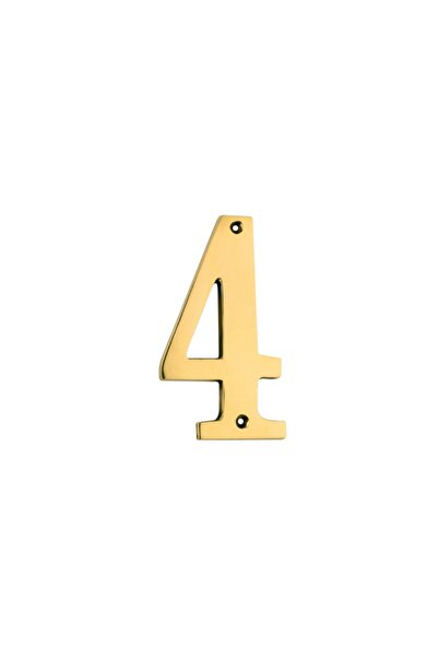 OEM Numar 4 pentru usa / casa Verofer, alama, auriu lucios, interior / exteri...
