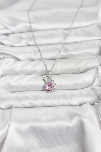 online kapsulavm avm alışveriş 316L Steel Chain Silver Color Pink Swan Model ...