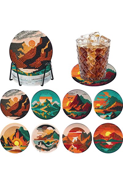 Arabest DIY Diamond Painting Coasters Kit,8-Piece with Holder,Tools & Accesso...