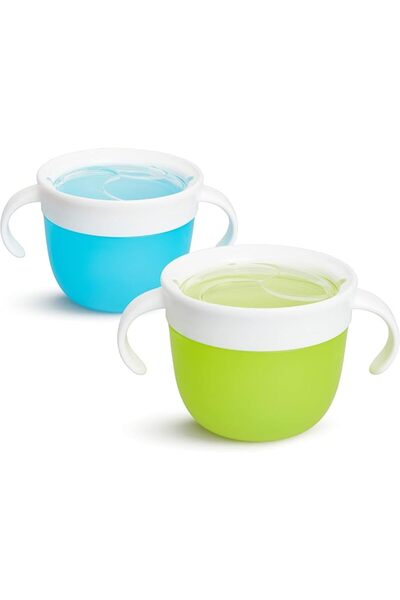 Munchkin Manxkin 9.0oz Silicone Bowl with Lid and Handles, Assorted Colors, w...