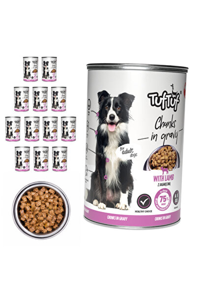Tuf Tuf TufTuf hrană umedă completă pentru câini cu miel, conservă 12x415g bu...
