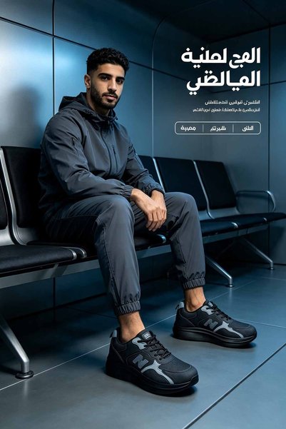 Al Masheel Store أحذية رياضية رجالية بنمط عربي ذات شبكة ملونة