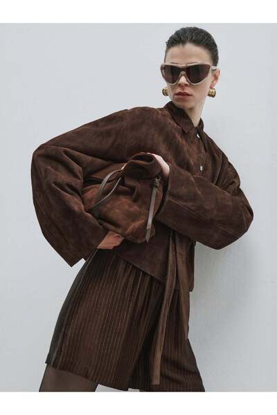 BAQA Zero Collar Short Suede Jacket