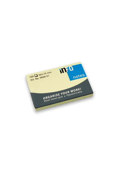 MC Micostore Sticky notes 50*75mm pale yellow 100 sheets info notes