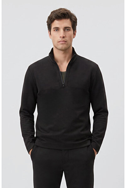 Network Siyah Modal Karışımlı Sweatshirt