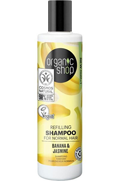 organic shop Refilling Shampoo for Normal Hair Banana and Jasmine, 280 ml