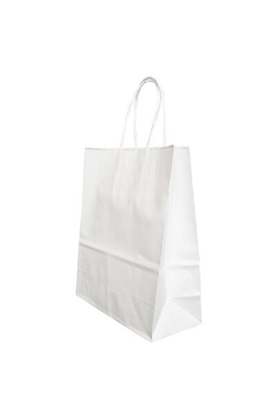 MC Micostore Punga hartie maner rasucit 14 x 8 x 21 cm alb/alb papiroti