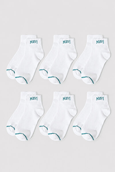 Mavi 6 Pairs of White Bootie Socks – Logo Detailed