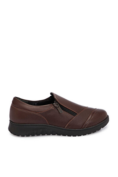 Tergan Kahverengi Hakiki Deri Kadın Sneaker - K25S1AY68349-A24