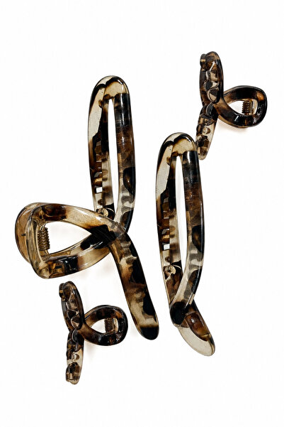 Jack Ferrero Set of 4 Brown Patterned Stylish and Useful Hair Clips