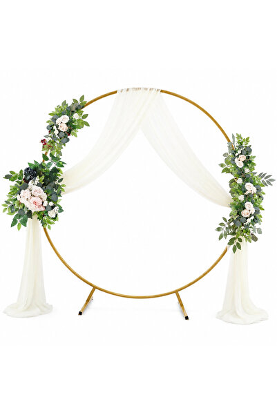 Ropet Arcada Rotunda Pentru Baloane 2 m, Suport Metalic Auriu Pentru Decorati...
