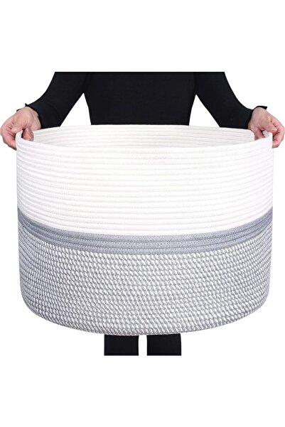 GENERAL Cotton Rope Woven Decorative Basket Extra Large Design for Laundry, B...