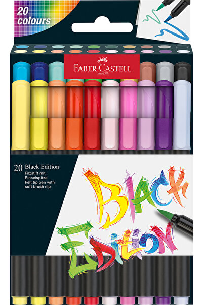 Faber Castell Brush pens black edition set 20 culori faber-castell
