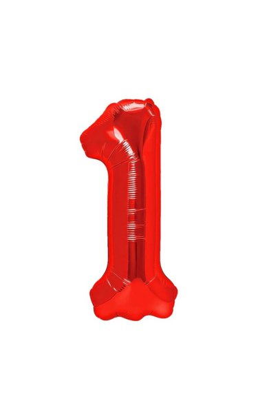 Ropet Balon Folie Cifra 1, Rosu, 80 cm,