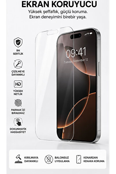 Katek İPhone 16 düz uyumlu kırılmaz cam