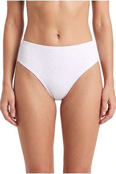 LOYA Beyaz Kabartma Dokulu Tek Alt Bikini