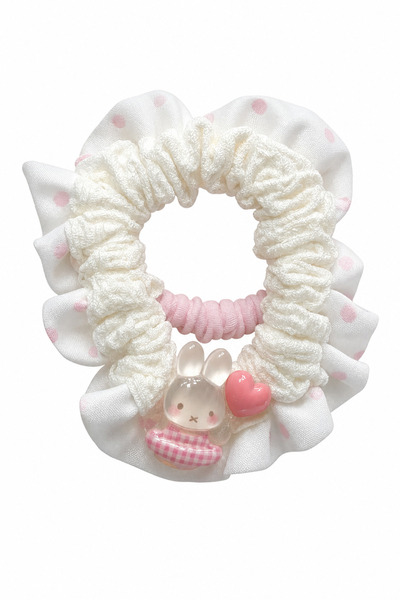 Jack Ferrero Cute Rabbit and Heart Detailed Girls' Hair Clip and Rubber Band ...